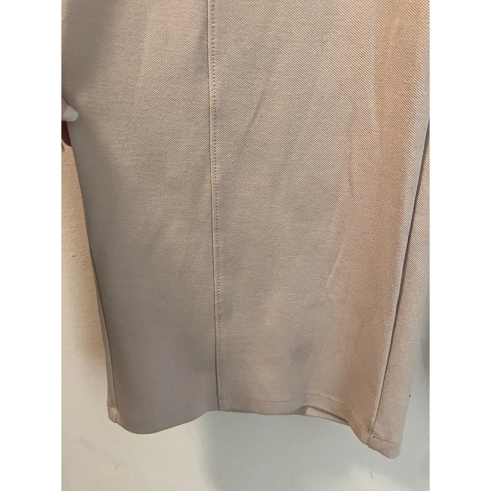 LOFT Curvy Dress Pants 16P Wide Leg Khaki Knit Pull On Gold Buttons Office - Picture 4 of 8